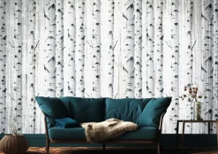 Fototapeta Las Brzozowy W Stylu Vintage 90x60cm