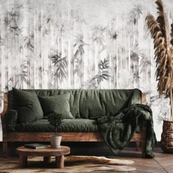 Fototapeta Liście Bambusa Na Betonie 90x60cm