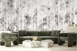 Fototapeta Liście Bambusa Na Betonie 90x60cm