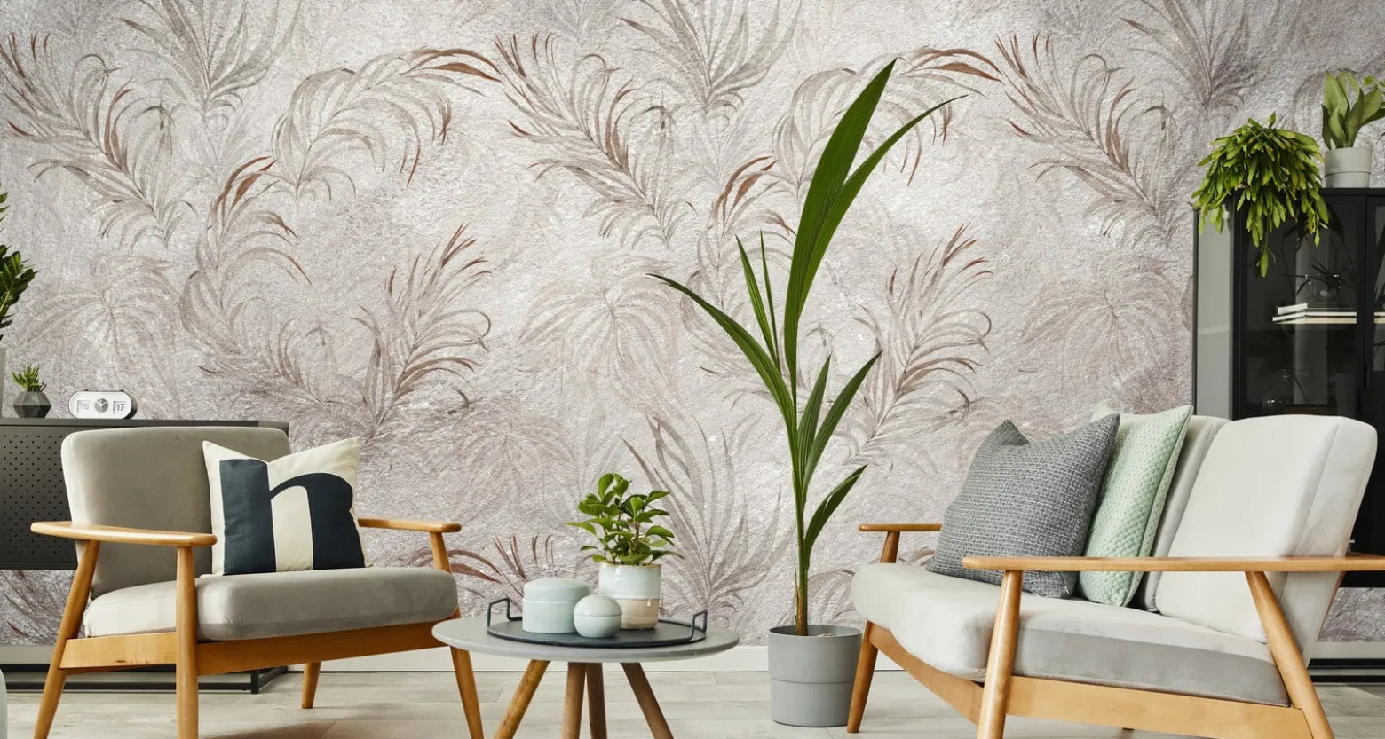 Fototapeta Liście Palmowe Na Betonie 90x60cm