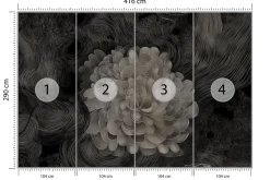 Fototapeta Monochromatyczna Kwiatowa Abstrakcja 416x290cm
