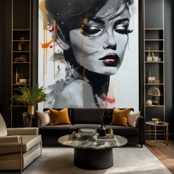 Fototapeta Portret Kobiety W Abstrakcyjnym Stylu 100x150cm