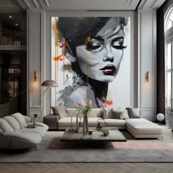 Fototapeta Portret Kobiety W Abstrakcyjnym Stylu 100x150cm