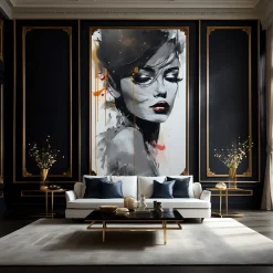 Fototapeta Portret Kobiety W Abstrakcyjnym Stylu 100x150cm
