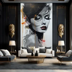 Fototapeta Portret Kobiety W Abstrakcyjnym Stylu 100x150cm