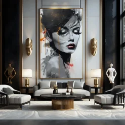 Fototapeta Portret Kobiety W Abstrakcyjnym Stylu 100x150cm