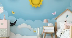 Fototapeta Słońce Chmury PTAKI Motyle Lato 90x60cm
