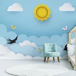 Fototapeta Słońce Chmury PTAKI Motyle Lato 90x60cm
