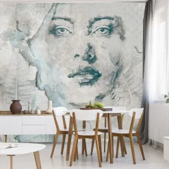 Fototapeta Twarz Kobiety Na Betonie 90x60cm