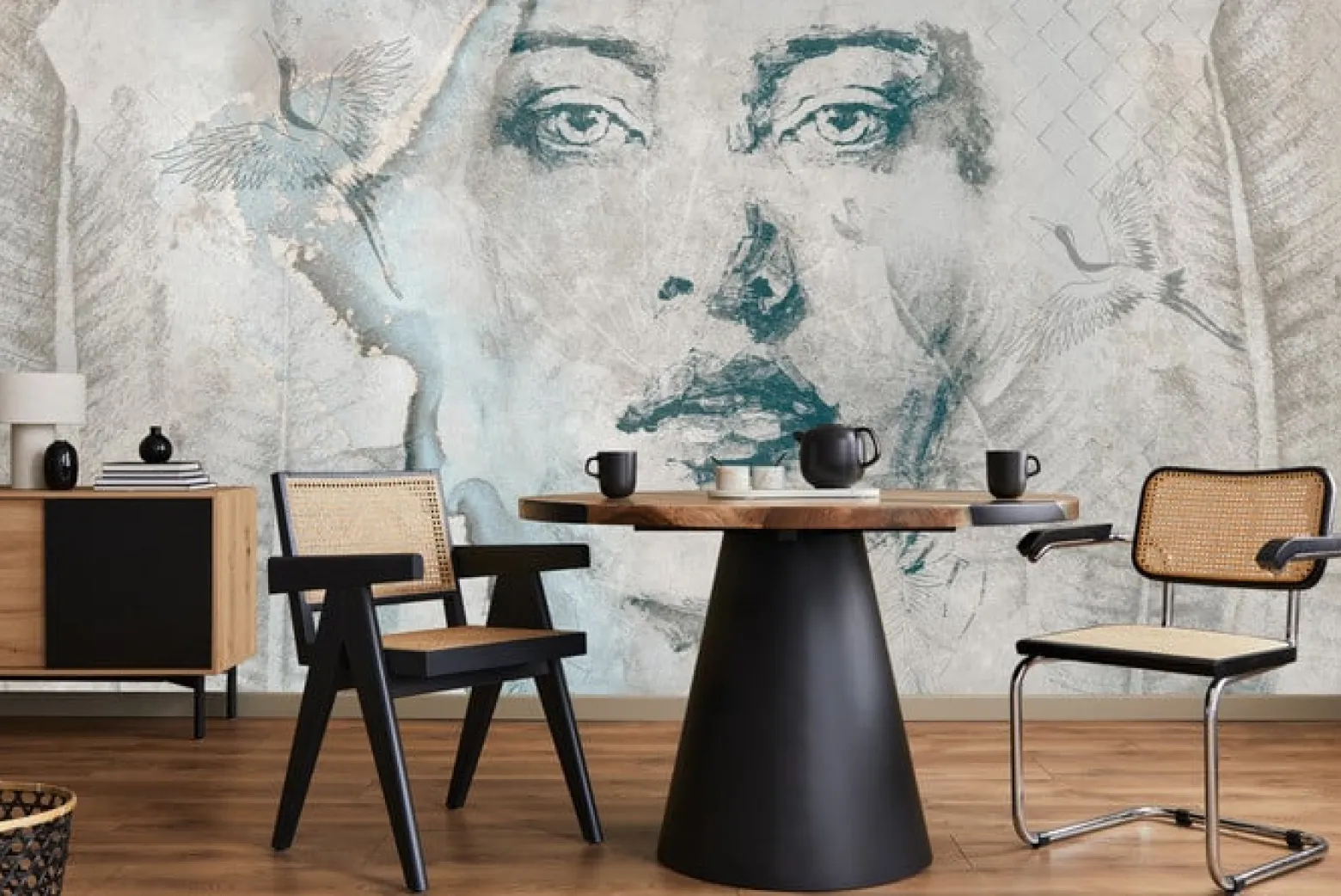Fototapeta Twarz Kobiety Na Betonie 90x60cm