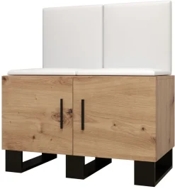 Garderoba do przedpokoju ARTIN 19 artisan + ekoskóra biała