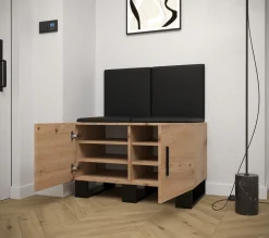 Garderoba do przedpokoju ARTIN 19 artisan + ekoskóra biała