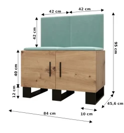 Garderoba do przedpokoju ARTIN 19 artisan + ekoskóra biała