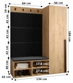 Garderoba do przedpokoju MIRO 6 biały + manila 11