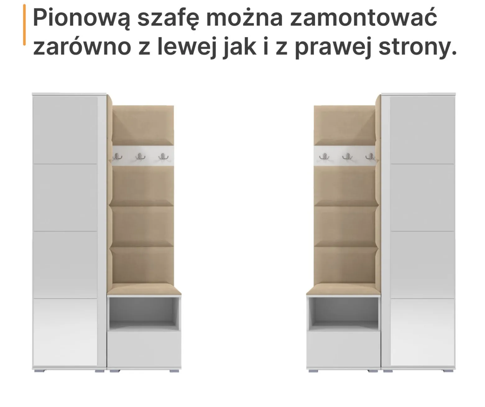Garderoba do przedpokoju Nela I z lustrem - kolor grafit