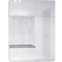 Garderoba lewa CRENON 1 craft biały / biały połysk