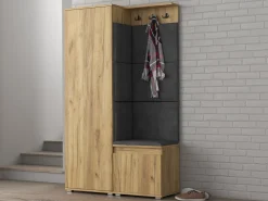 Garderoba przedpokój szafa panele NEVADA 104 DĄB CRAFT siedzisko