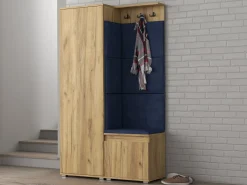 Garderoba przedpokój szafa panele NEVADA 104 DĄB CRAFT siedzisko