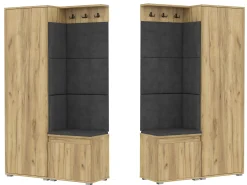 Garderoba przedpokój szafa panele NEVADA 104 DĄB CRAFT siedzisko