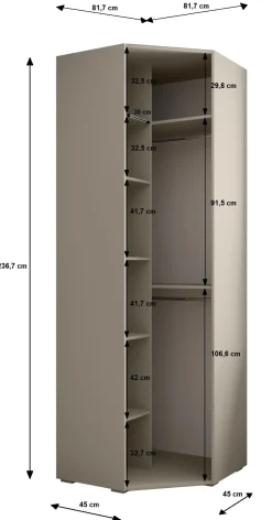 Garderoba wysoka do przedpokoju INOVA 3 Z3 biały+złoty