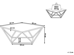 Geometryczny stolik kawowy marmur beżowo-złoty