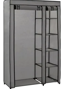 Grafitowa szafa tekstylna na ubrania - Tivian