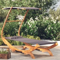 Hamak Antracyt 100 x 190 x 134 cm Drewno vidaXL