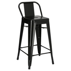 Hoker Paris Back short 66cm czarny insp. Tolix