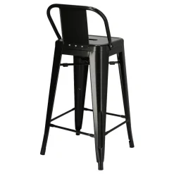 Hoker Paris Back short 66cm czarny insp. Tolix