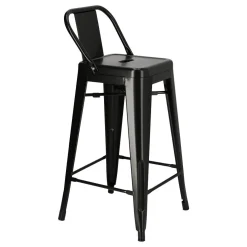Hoker Paris Back short 66cm czarny insp. Tolix