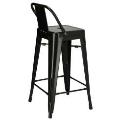 Hoker Paris Back short 66cm czarny insp. Tolix