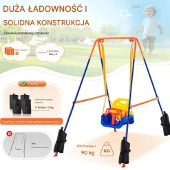 Huśtawka ogrodowa dla małych dzieci kubełkowa fotelik