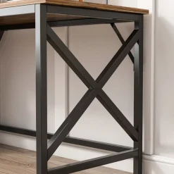 Industrialne biurko komputerowe brąz metalowa rama loft