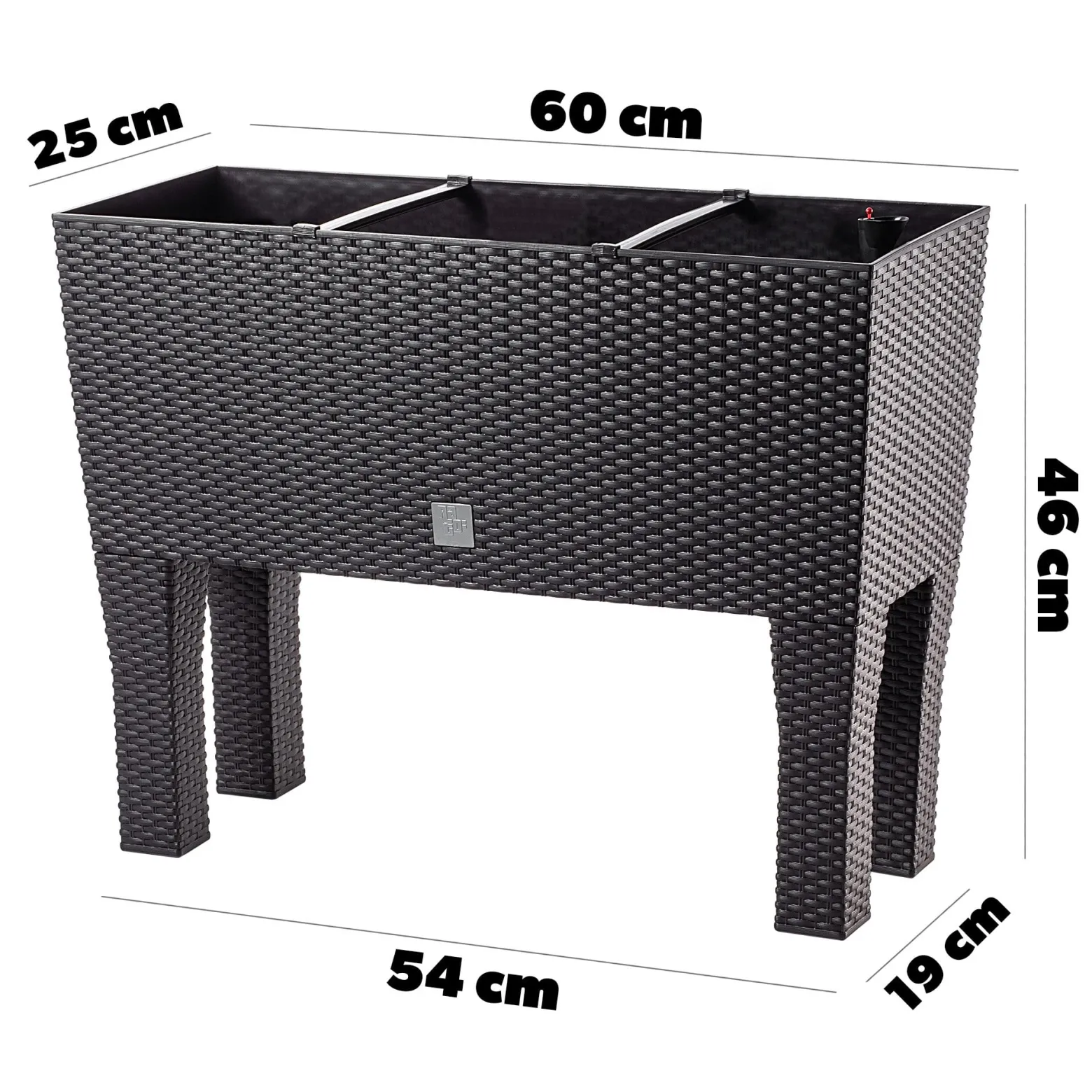 Kadax Donica Skrzynka 60cm Wkład Na Nóżkach Brąz