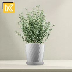 Kadax 3x Doniczka 20cm Osłonka + Podstawka Szara