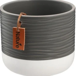 Kadax Doniczka Ceramiczna 16cm Osłonka Szara Biała