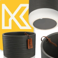 Kadax Doniczka Ceramiczna 16cm Osłonka Szara Biała