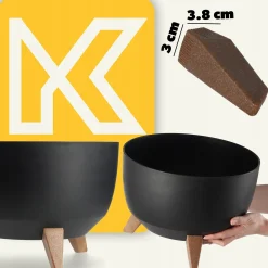 Kadax Doniczka Donica 33cm Wkład Osłonka Czarna
