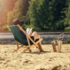Kadax Leżak Ogrodowy Plażowy Drewniany Leżaki 2szt