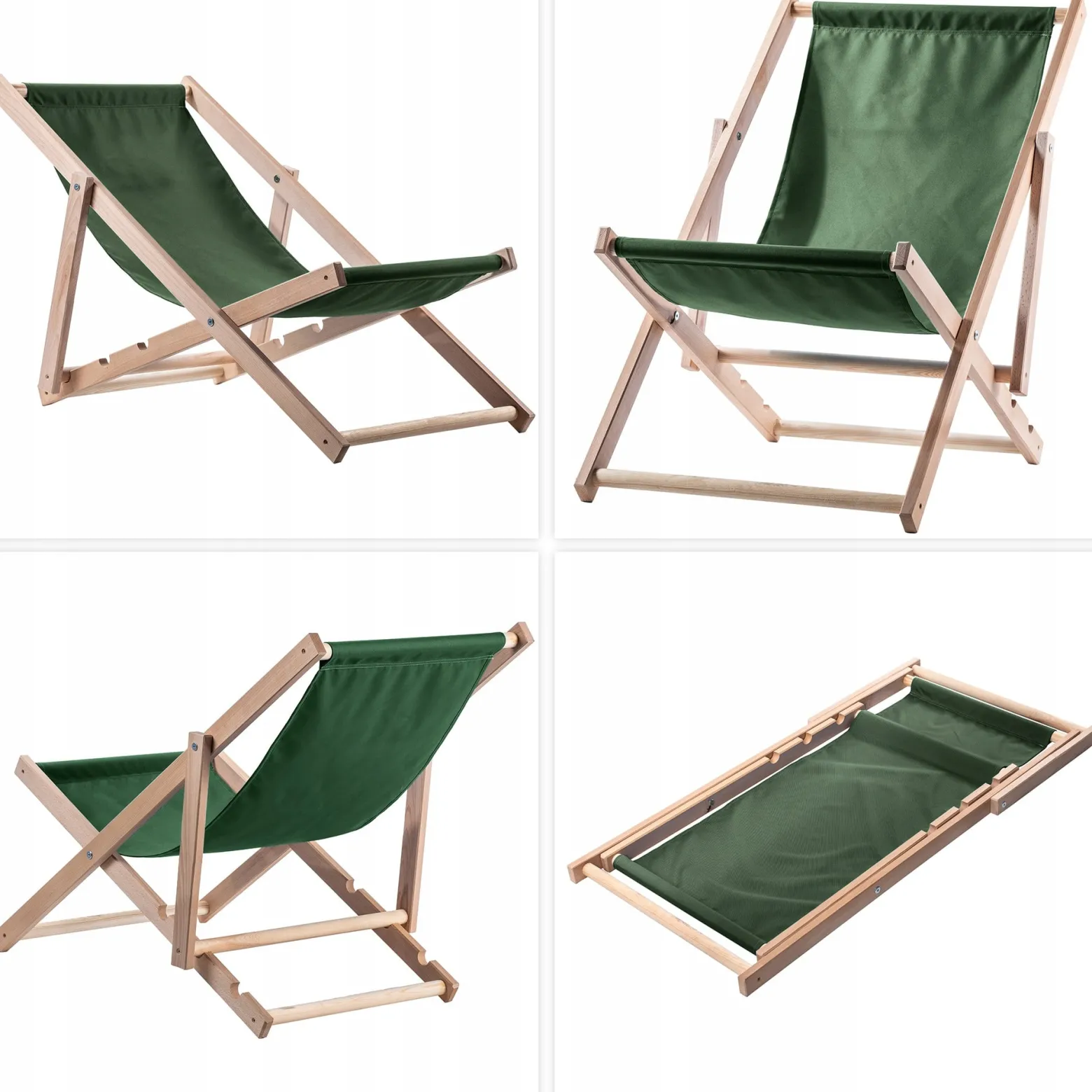 Kadax Leżak Ogrodowy Plażowy Drewniany Leżaki 2szt