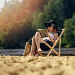 Kadax Leżak Ogrodowy Plażowy Drewniany Leżaki 2szt