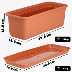 Kadax Skrzynka Balkonowa Doniczka 40cm + Podstawka
