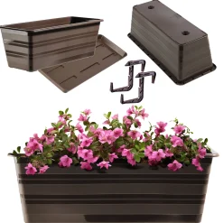KADAX Skrzynka Balkonowa Doniczka Z Uchwytami 40cm