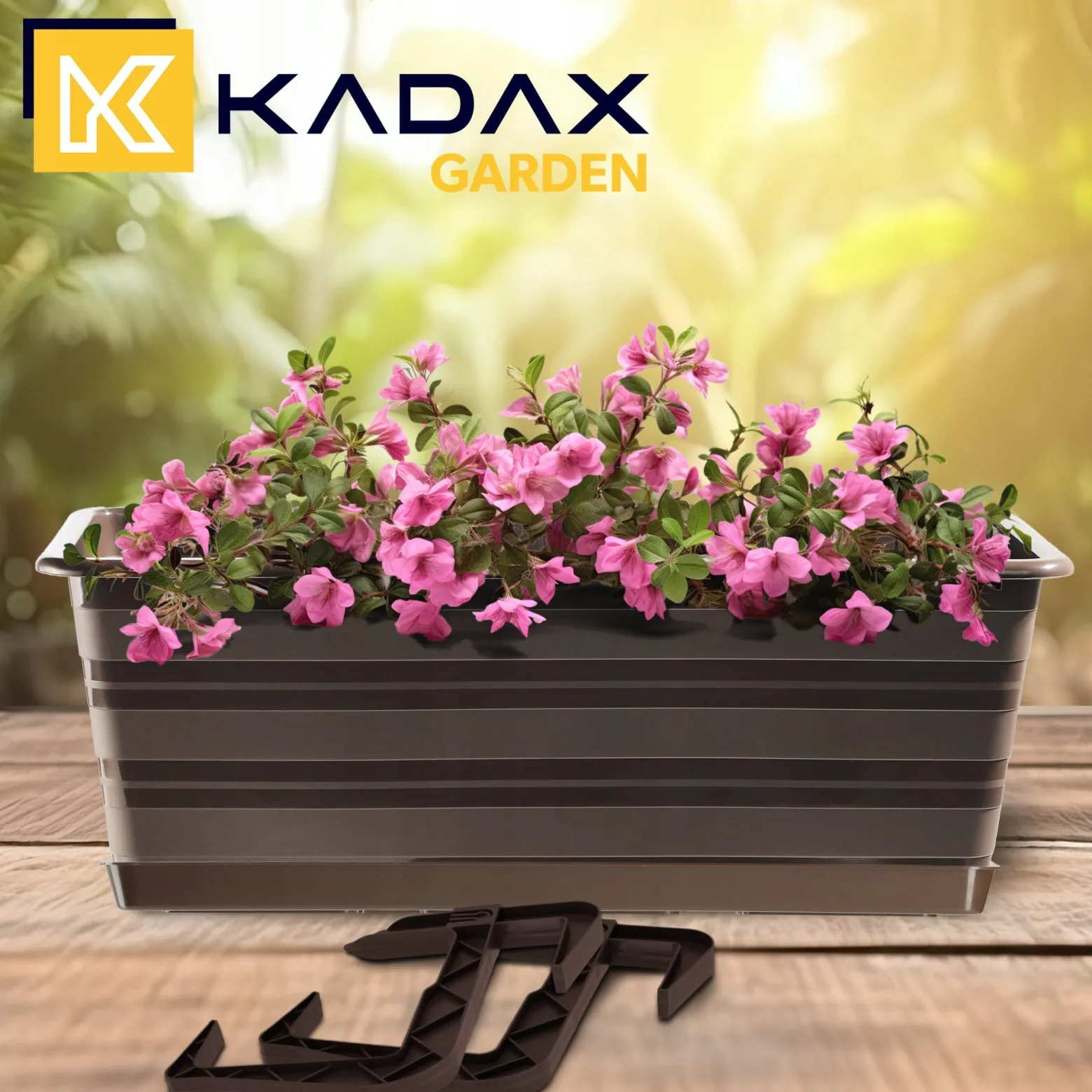 KADAX Skrzynka Balkonowa Doniczka Z Uchwytami 40cm