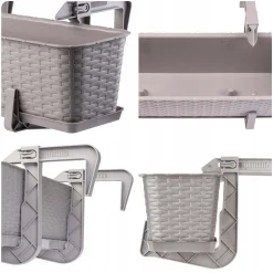 Kadax 4x Skrzynka Balkonowa 60cm Uchwyty Karmelowa