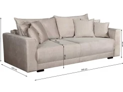 Kanapa Relax 240 cm rozkładana z pojemnikiem, tkanina Vogue 02