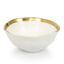 KARE komplet 4 misek BELL 15 cm biało-złoty