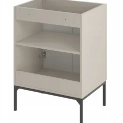 Kaszmirowa ryflowana szafka z umywalką i blatem 60 cm ASPEN-09 złote nóżki