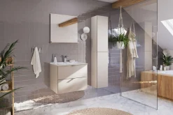 Kaszmirowe meble łazienkowe szafka DALIA CASHMERE z umywalką 80 i słupkami