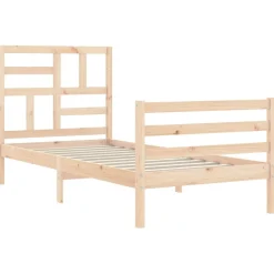 Łóżko Drewniane Rama Łóżka Sofa Brązowe Do Sypialni Pokoju 100x200 cm